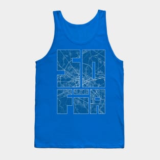 Sofia, Bulgaria Map Typography - Blueprint Tank Top